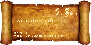 Ivanovits Zsolt névjegykártya